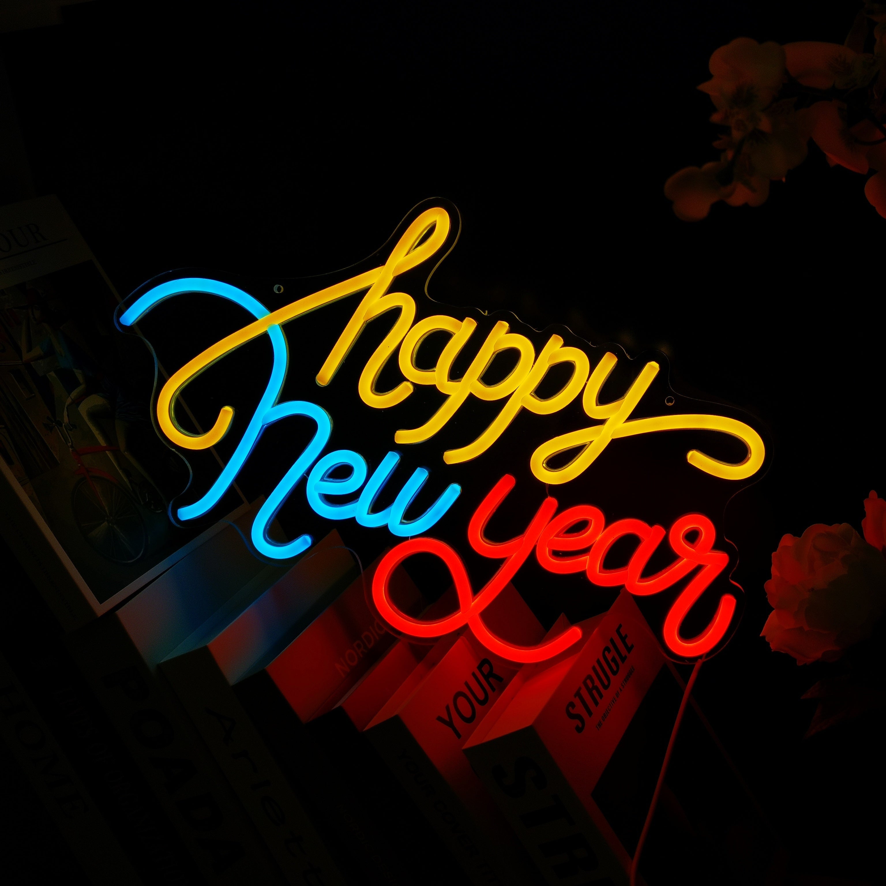 Happy New Year Neon LED Sign – Festive Wall Décor for Home, Bar & Party