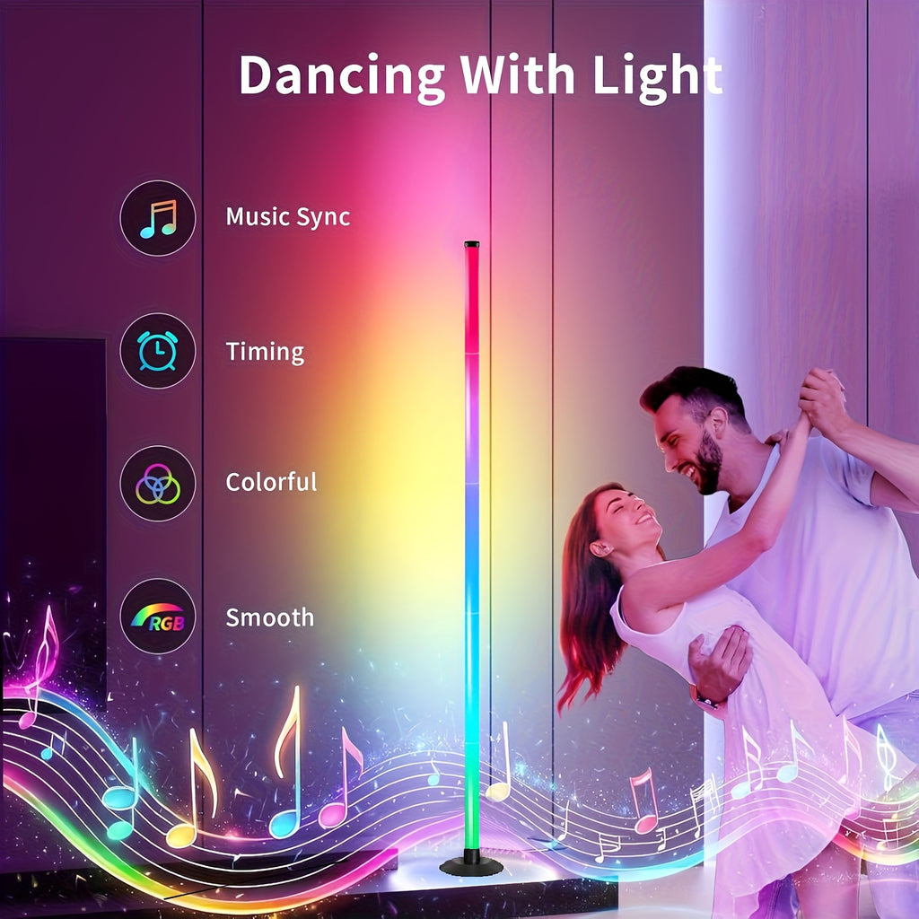 AuraShift RGB Smart Floor Lamp – 16M Colors, Music Sync, App & Remote Control, 68 Lighting Scenes for Home & Party