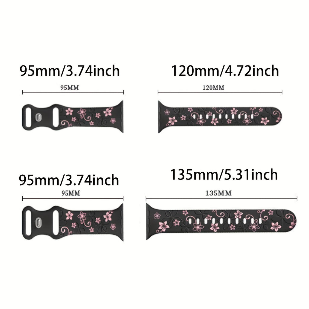 Christmas Engraved Silicone Apple Watch Strap – Women’s Limited Edition, Snowman & Reindeer Design, Series 38–42mm
