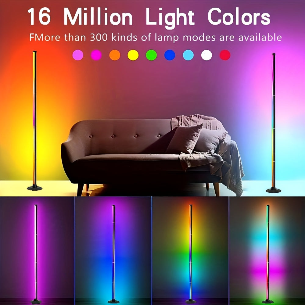 AuraShift RGB Smart Floor Lamp – 16M Colors, Music Sync, App & Remote Control, 68 Lighting Scenes for Home & Party