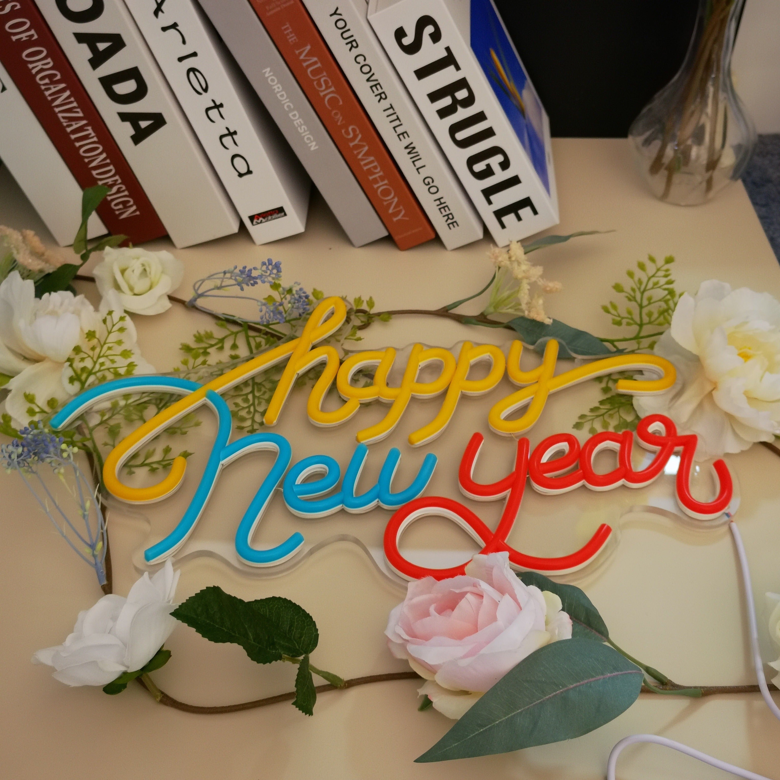 Happy New Year Neon LED Sign – Festive Wall Décor for Home, Bar & Party