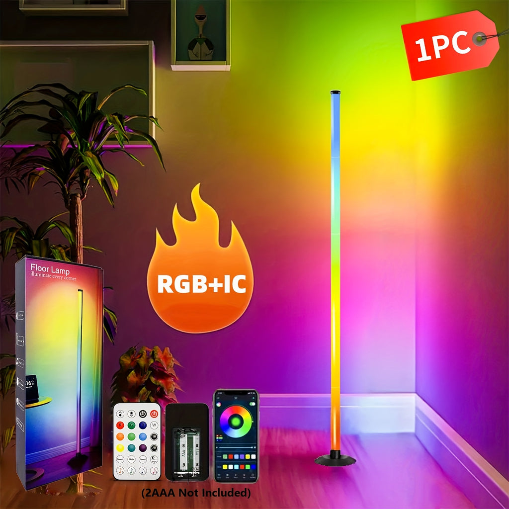 AuraShift RGB Smart Floor Lamp – 16M Colors, Music Sync, App & Remote Control, 68 Lighting Scenes for Home & Party