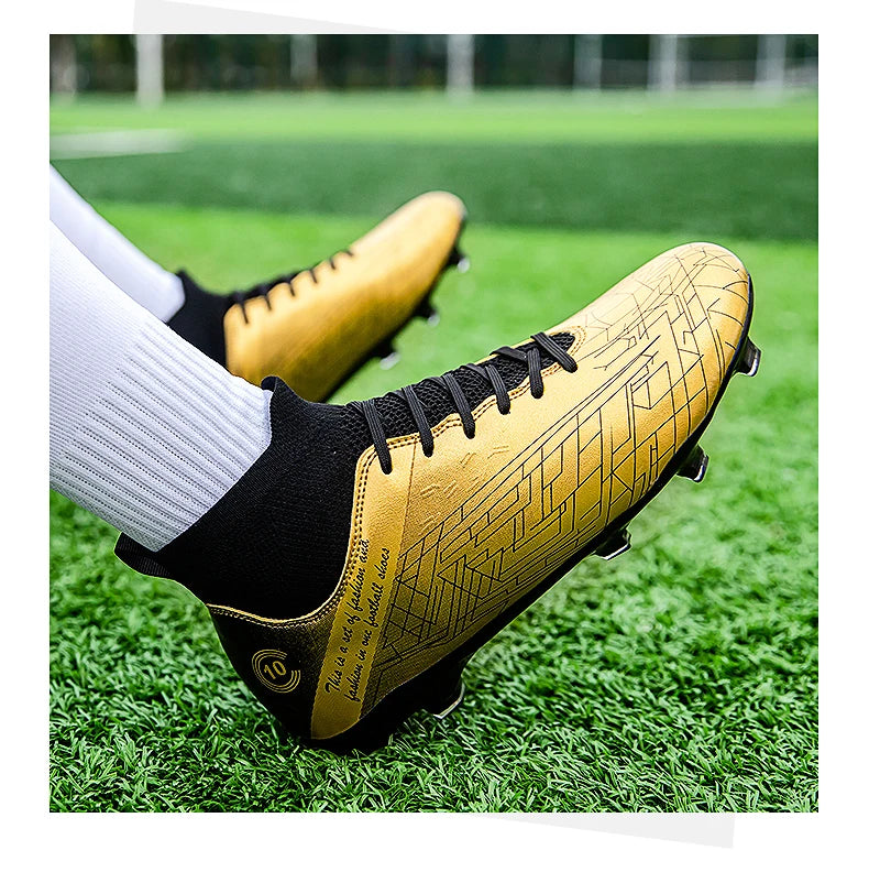 2025 Football Shoes New Men Soccer Shoes Outdoor Non-Slip Professional Football Boots High Ankle Training Shoes Drop Shipping Gr