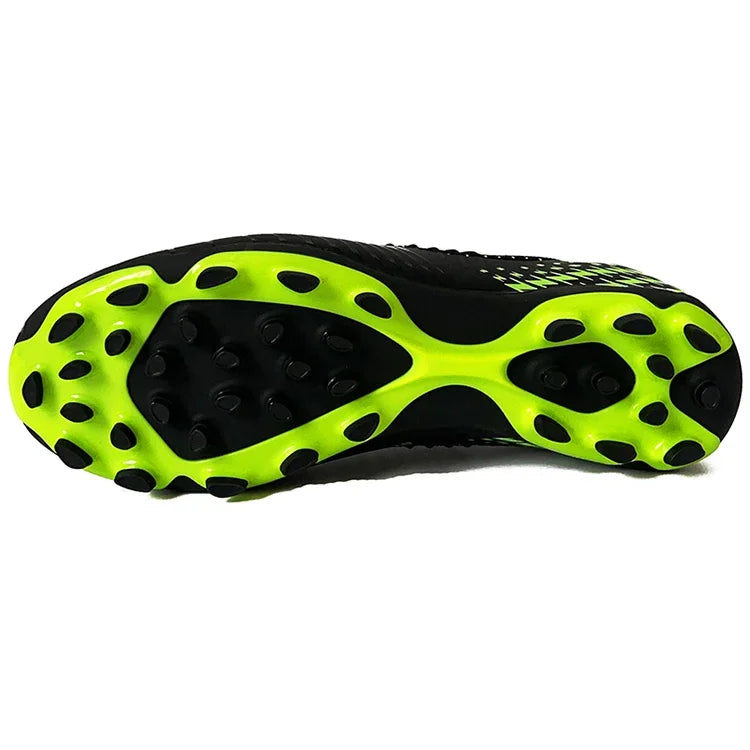 Men's football shoes with long spikes and anti slip turf for indoor training and sports. Five person football shoes for professi