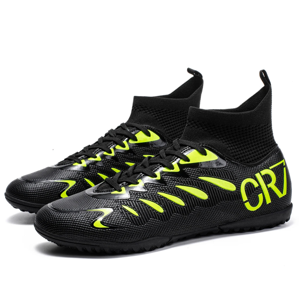 Football shoes with high top, professional competition.