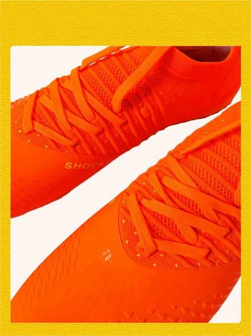 Men's football shoes with long spikes and anti slip turf for indoor training and sports. Five person football shoes for professi