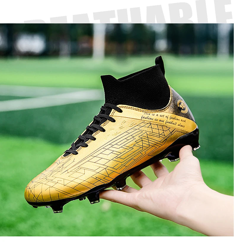 2025 Football Shoes New Men Soccer Shoes Outdoor Non-Slip Professional Football Boots High Ankle Training Shoes Drop Shipping Gr