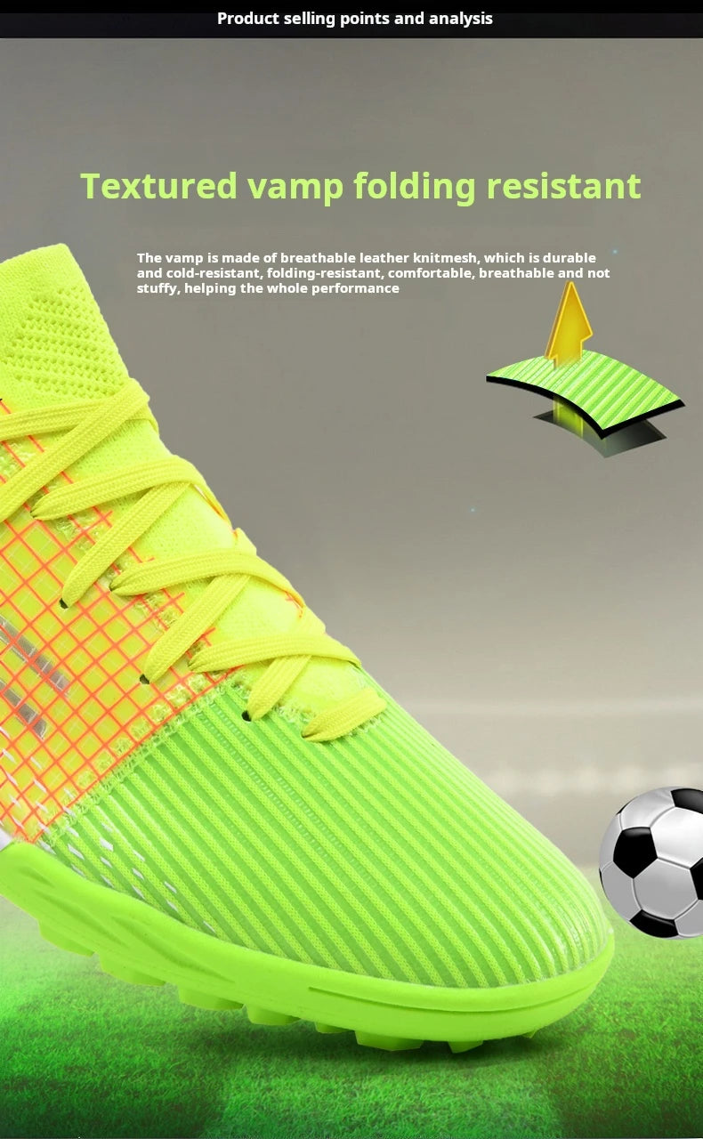Professional Football Shoes for Athletes Seamless Craftsmanship High Top Soccer Shoes Training Shoes Broken Nails Sizes 34-44