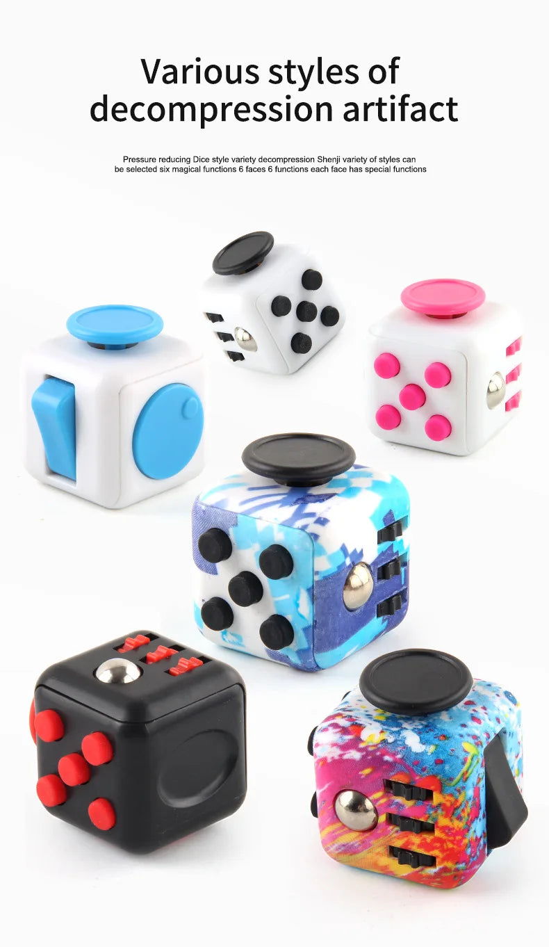 Creative Solid Color Fidget Dice handheld cube Release Stress Autism Anxiety Adult Kids Relief Anti-Stress finger children toys