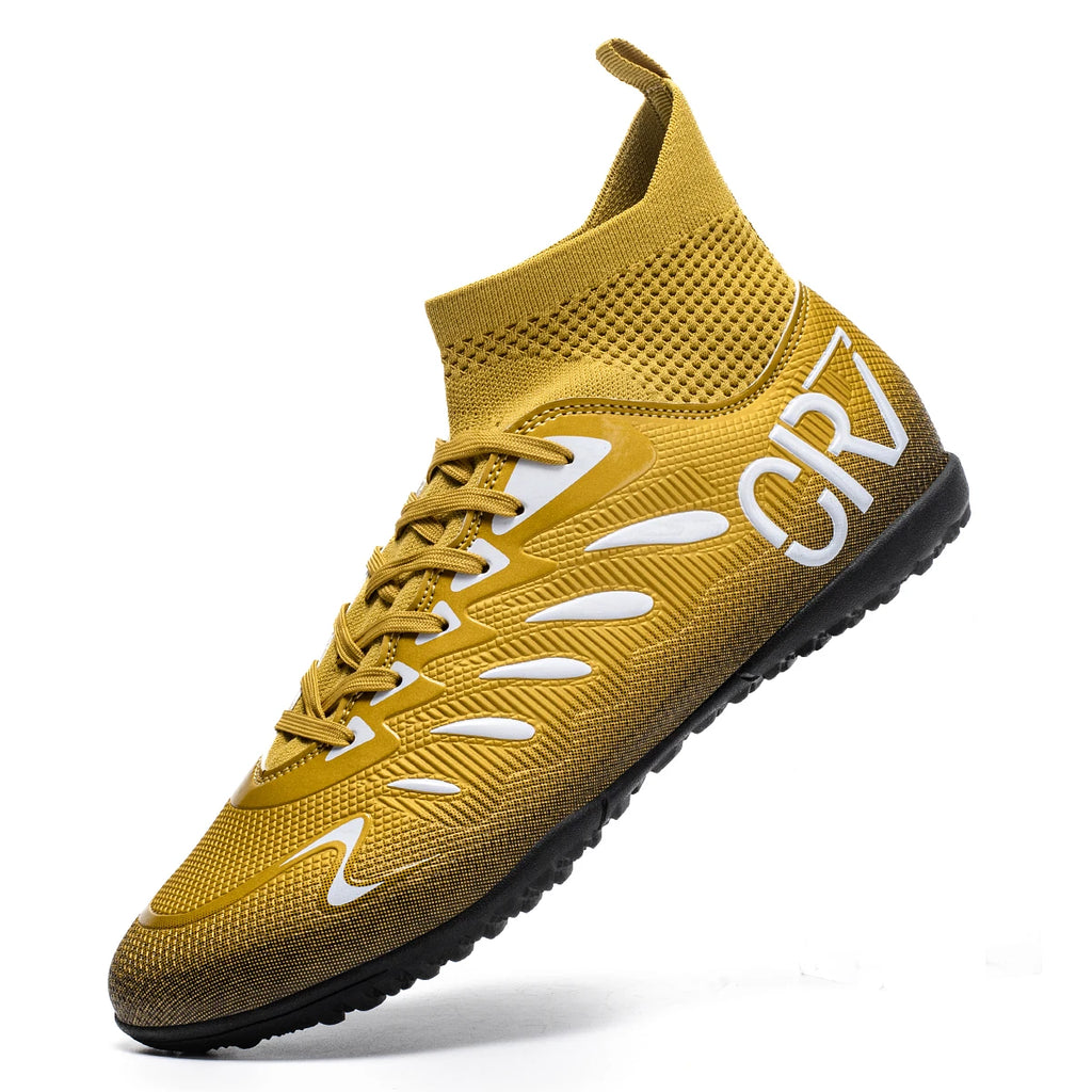 Football shoes with high top, professional competition.