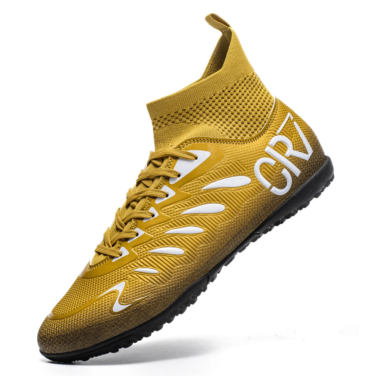 Football shoes with high top, professional competition.