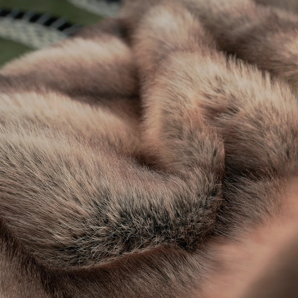 Luxury Faux Fur Blanket High-end Bed  Fox Fur Blankets For Beds Plaid on The Sofa Cover Decoration Home Blankets And Throws