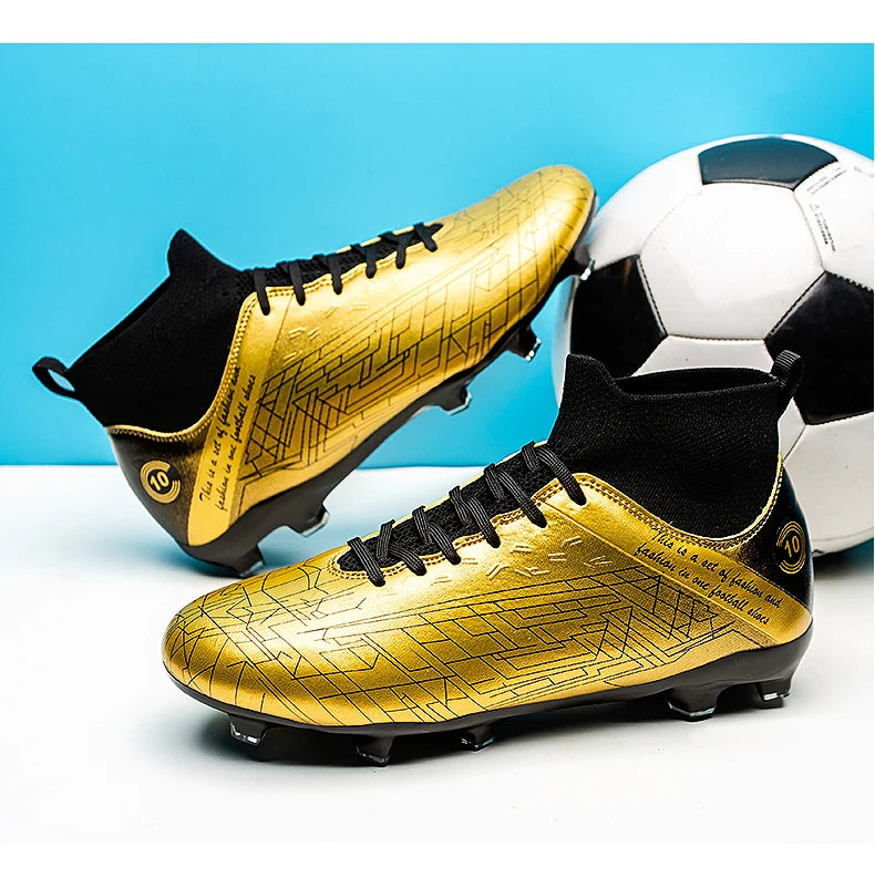 2025 Football Shoes New Men Soccer Shoes Outdoor Non-Slip Professional Football Boots High Ankle Training Shoes Drop Shipping Gr