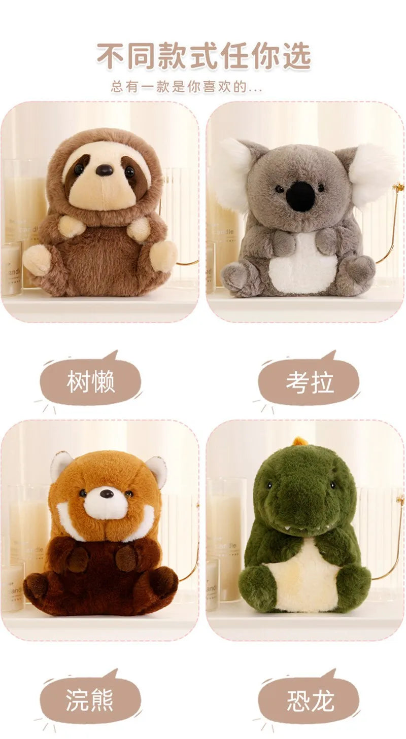 Super Soft Fluffy Hair Stuffed Animals Plushie Plush Raccoon Sloth Koala Hamster Alpaca Dinosaur Hug Toy Doll Birthday Gift
