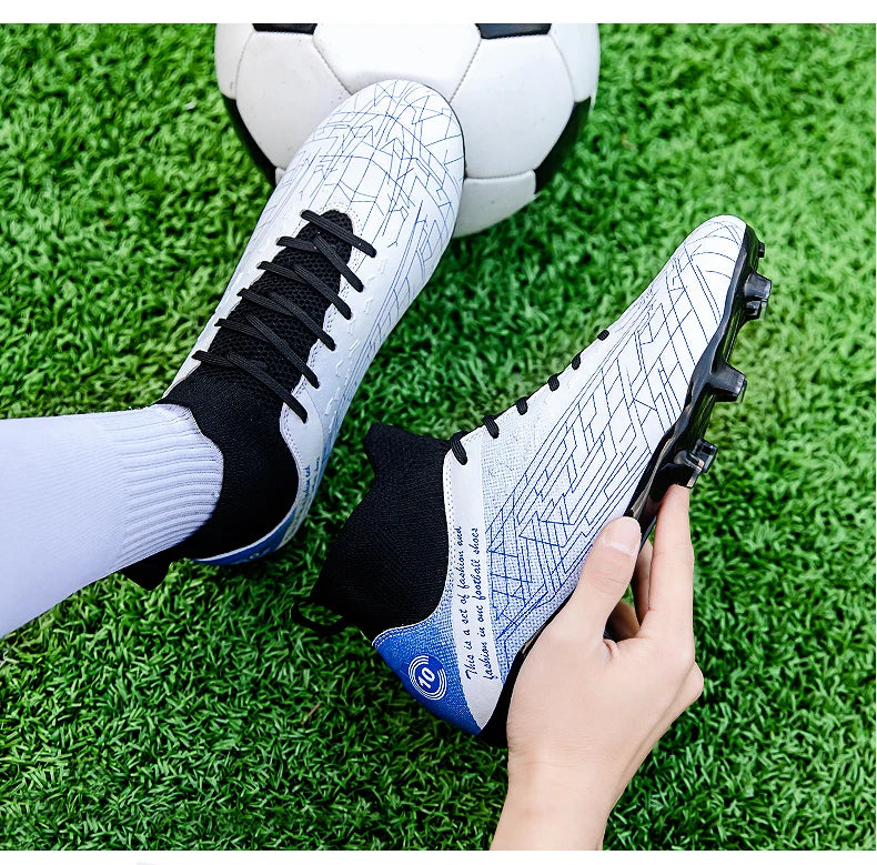 2025 Football Shoes New Men Soccer Shoes Outdoor Non-Slip Professional Football Boots High Ankle Training Shoes Drop Shipping Gr
