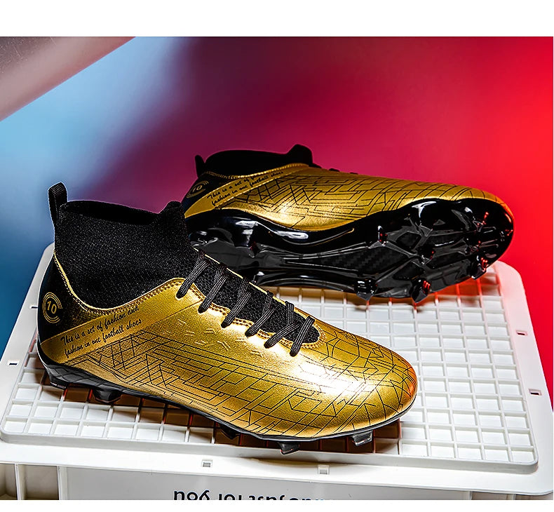 2025 Football Shoes New Men Soccer Shoes Outdoor Non-Slip Professional Football Boots High Ankle Training Shoes Drop Shipping Gr