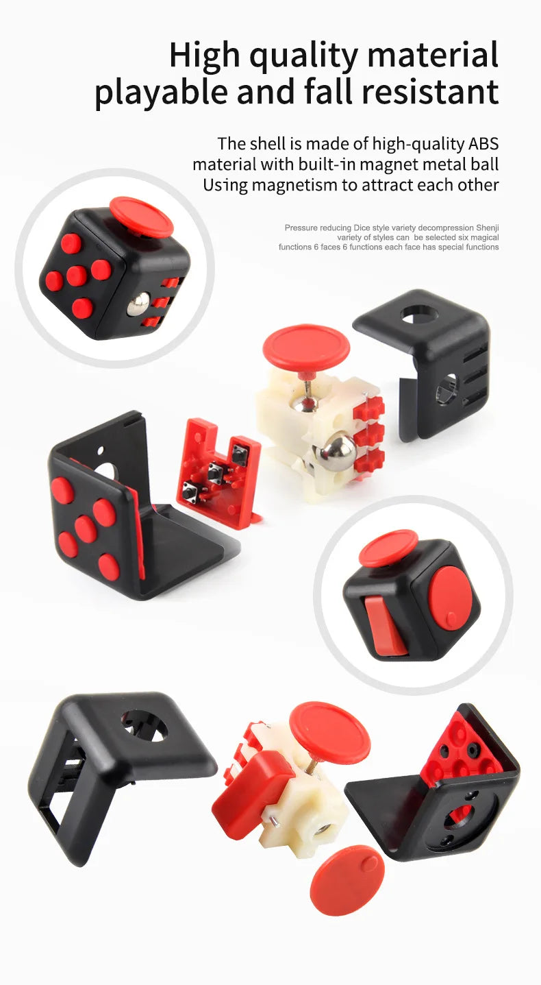 Creative Solid Color Fidget Dice handheld cube Release Stress Autism Anxiety Adult Kids Relief Anti-Stress finger children toys