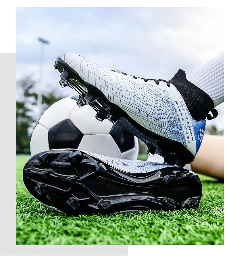 2025 Football Shoes New Men Soccer Shoes Outdoor Non-Slip Professional Football Boots High Ankle Training Shoes Drop Shipping Gr