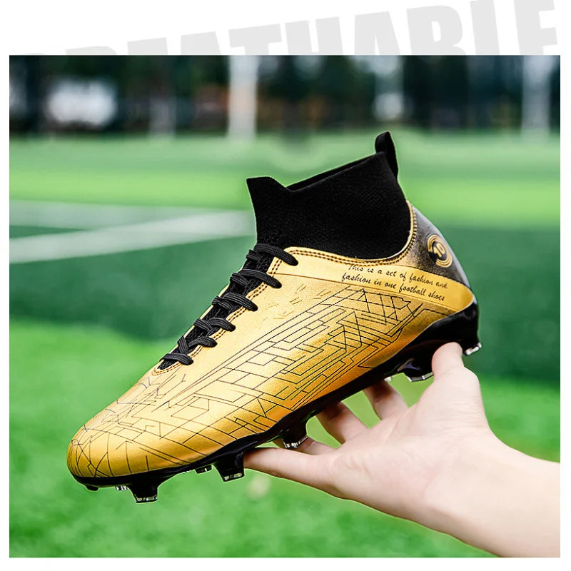 2025 Football Shoes New Men Soccer Shoes Outdoor Non-Slip Professional Football Boots High Ankle Training Shoes Drop Shipping Gr