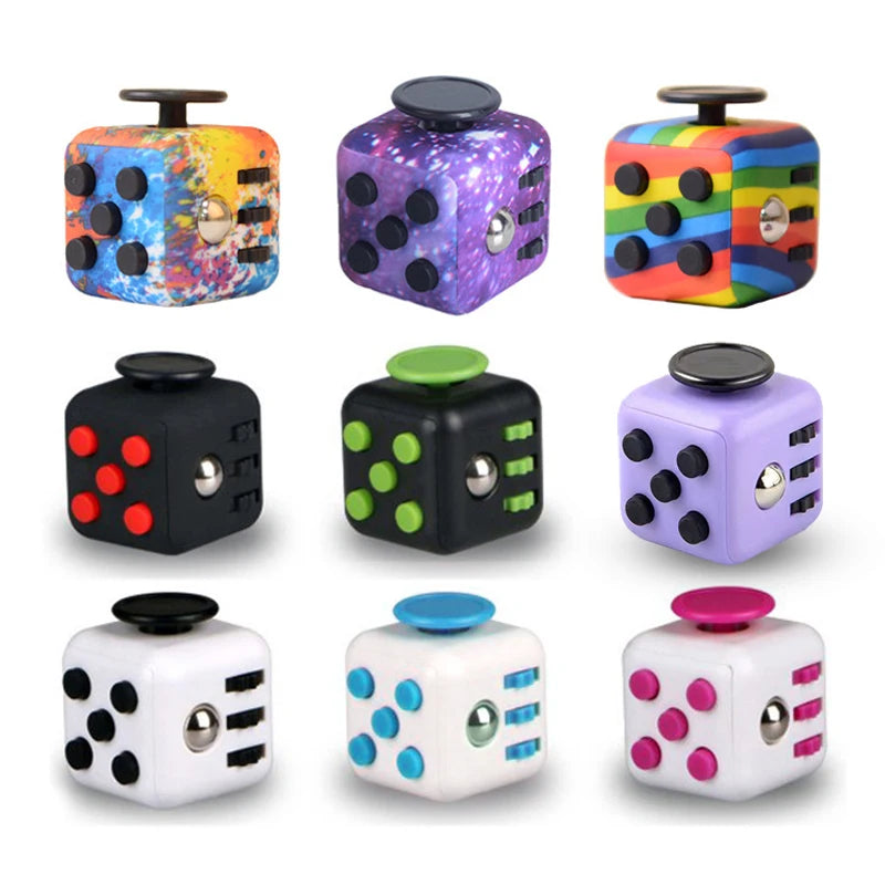 Creative Solid Color Fidget Dice handheld cube Release Stress Autism Anxiety Adult Kids Relief Anti-Stress finger children toys