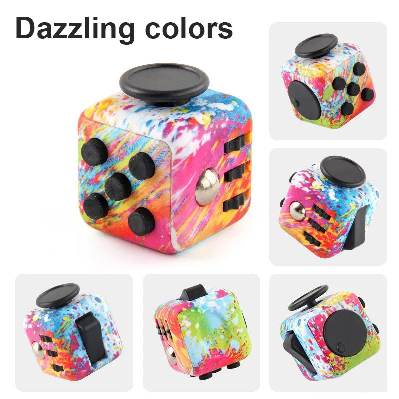Creative Solid Color Fidget Dice handheld cube Release Stress Autism Anxiety Adult Kids Relief Anti-Stress finger children toys