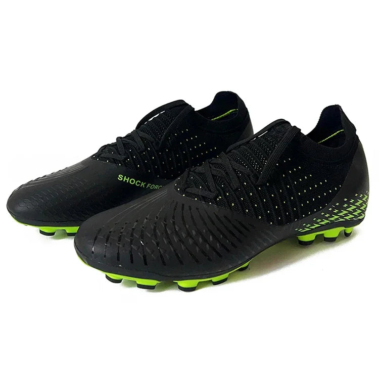 Men's football shoes with long spikes and anti slip turf for indoor training and sports. Five person football shoes for professi