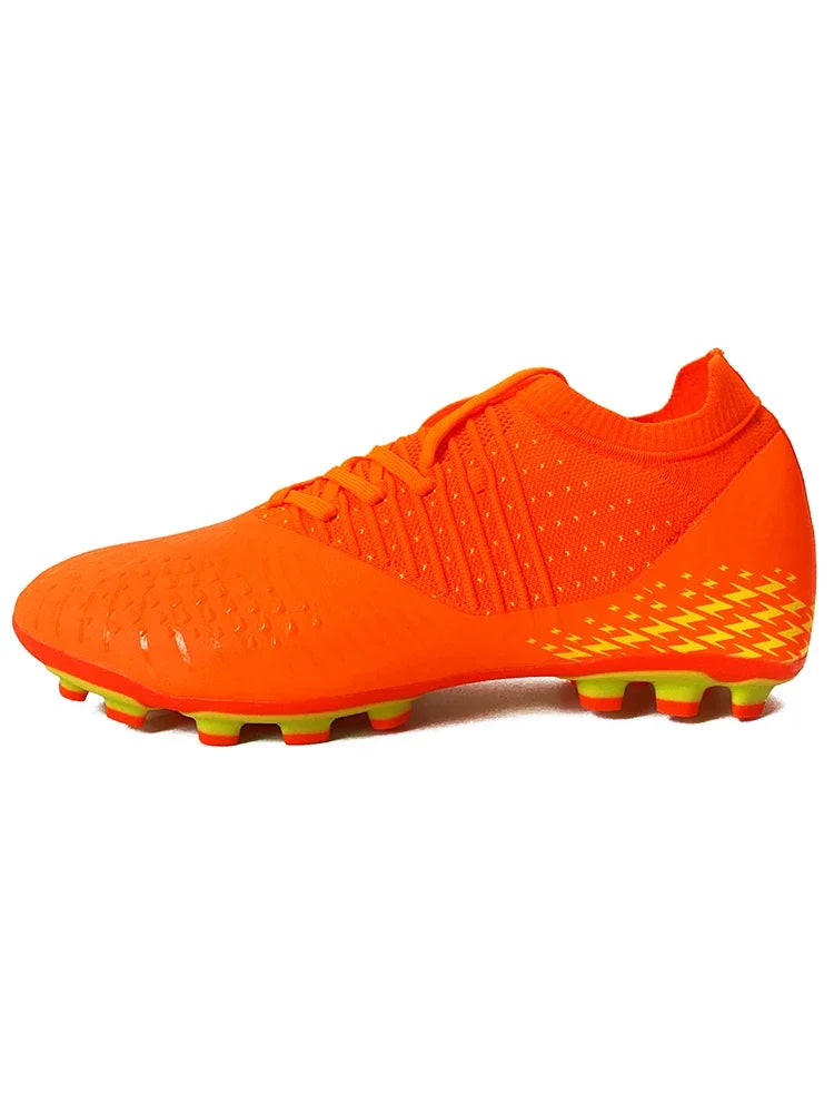 Men's football shoes with long spikes and anti slip turf for indoor training and sports. Five person football shoes for professi