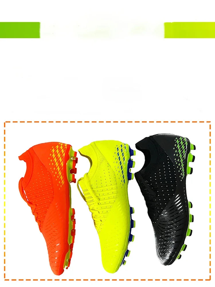 Men's football shoes with long spikes and anti slip turf for indoor training and sports. Five person football shoes for professi