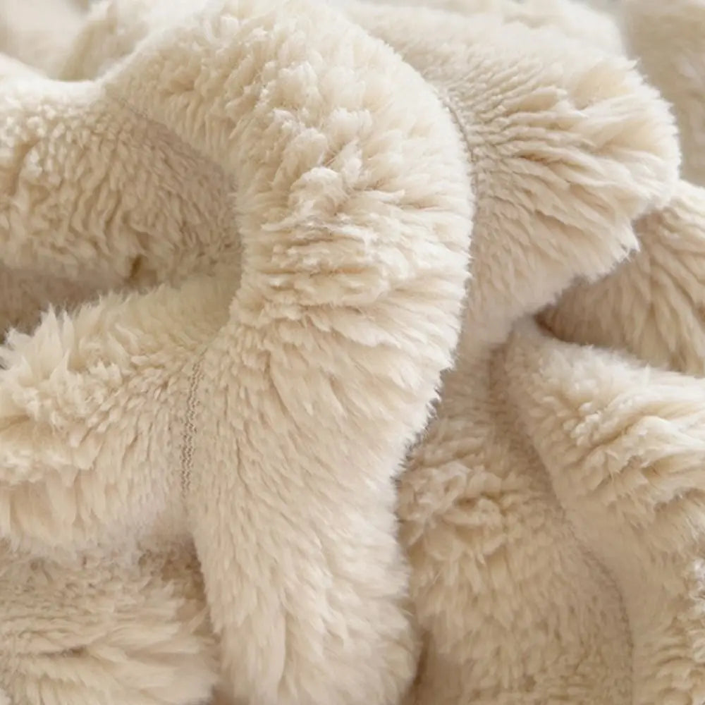 New Ultra Soft Warm Blanket Skin-Friendly Double Sided Throw Blanket Warm Breathable Solid Color Plush Striped Blankets