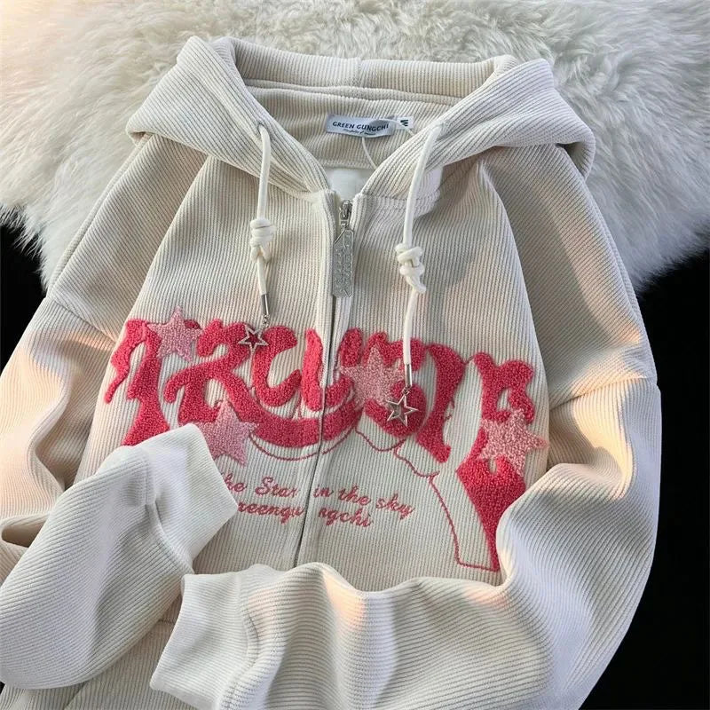 Women: Autumn And Women Zippered Hoodie