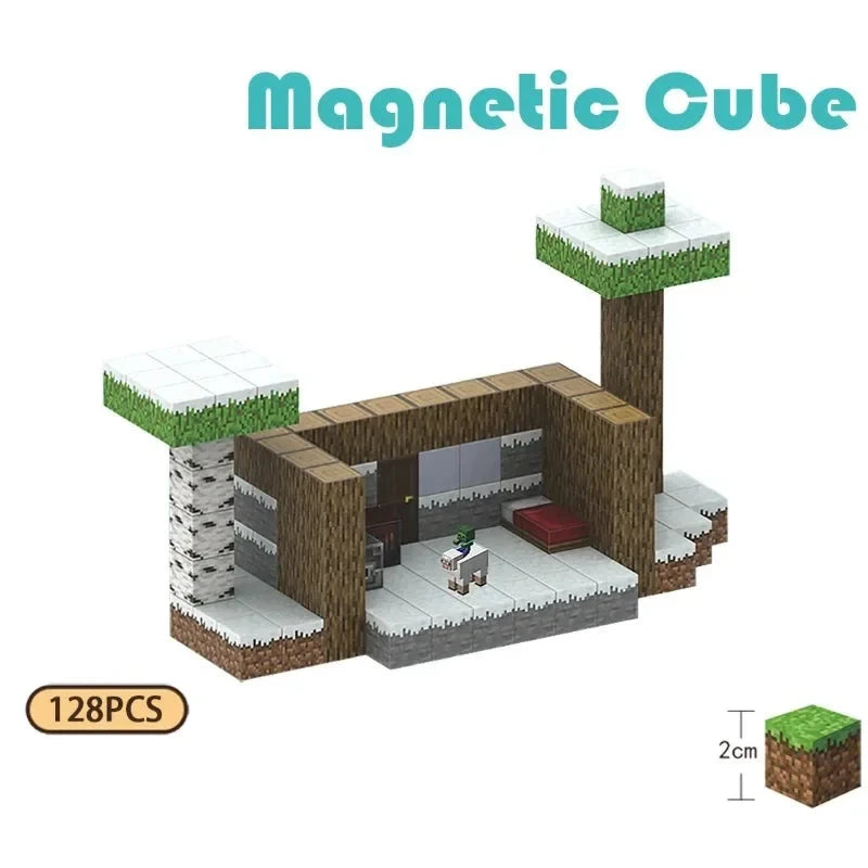 Small Snowy House Magnetic Building Blocks