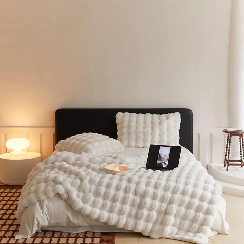 Luxury Imitation Fur Blanket Super Comfortable Blankets for Beds High-end Warm Bed Linen home textiles Bed Decorative покрывало