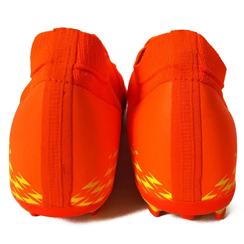 Men's football shoes with long spikes and anti slip turf for indoor training and sports. Five person football shoes for professi
