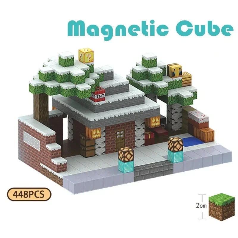 Snow Cabin Magnetic Building Blocks