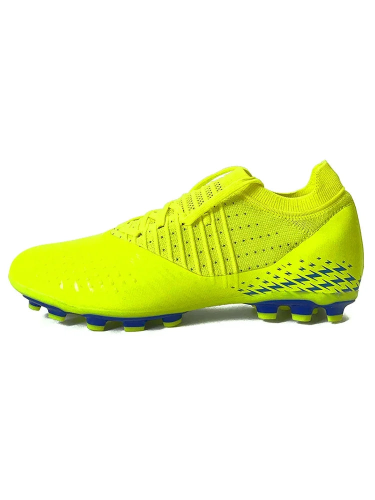 Men's football shoes with long spikes and anti slip turf for indoor training and sports. Five person football shoes for professi