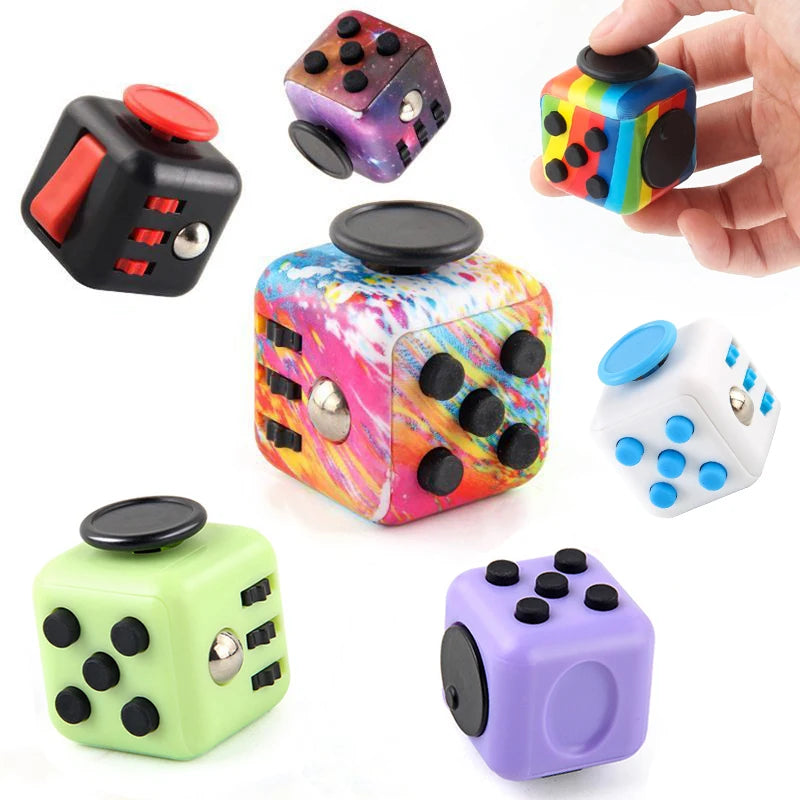 Creative Solid Color Fidget Dice handheld cube Release Stress Autism Anxiety Adult Kids Relief Anti-Stress finger children toys