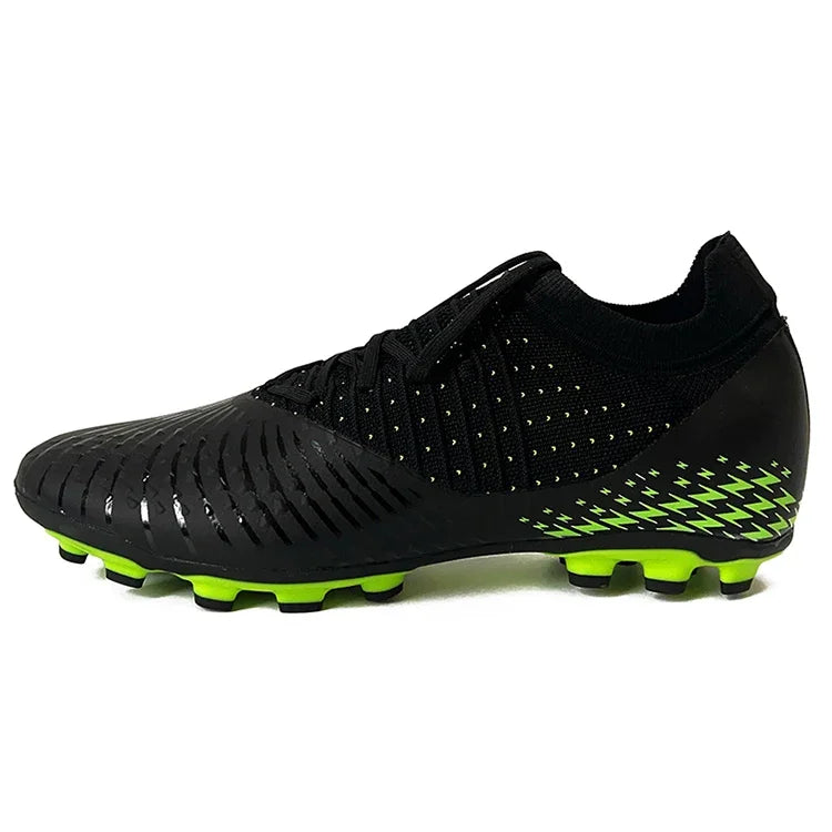 Men's football shoes with long spikes and anti slip turf for indoor training and sports. Five person football shoes for professi