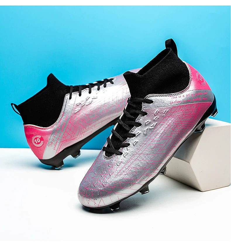 2025 Football Shoes New Men Soccer Shoes Outdoor Non-Slip Professional Football Boots High Ankle Training Shoes Drop Shipping Gr