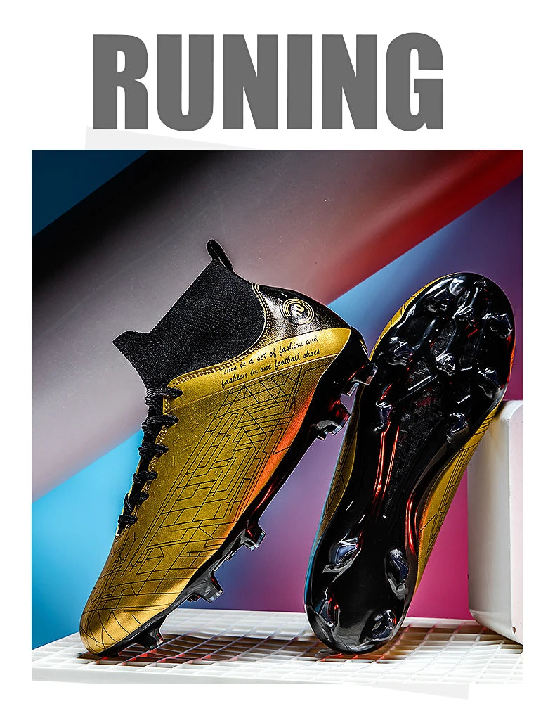 2025 Football Shoes New Men Soccer Shoes Outdoor Non-Slip Professional Football Boots High Ankle Training Shoes Drop Shipping Gr