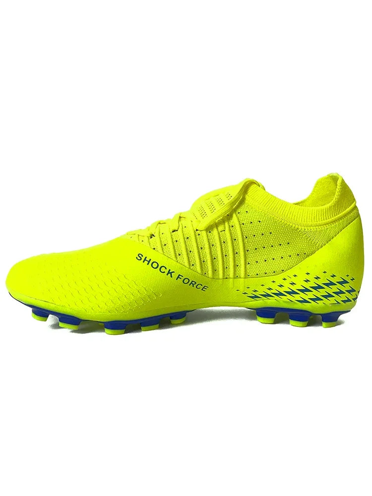 Men's football shoes with long spikes and anti slip turf for indoor training and sports. Five person football shoes for professi