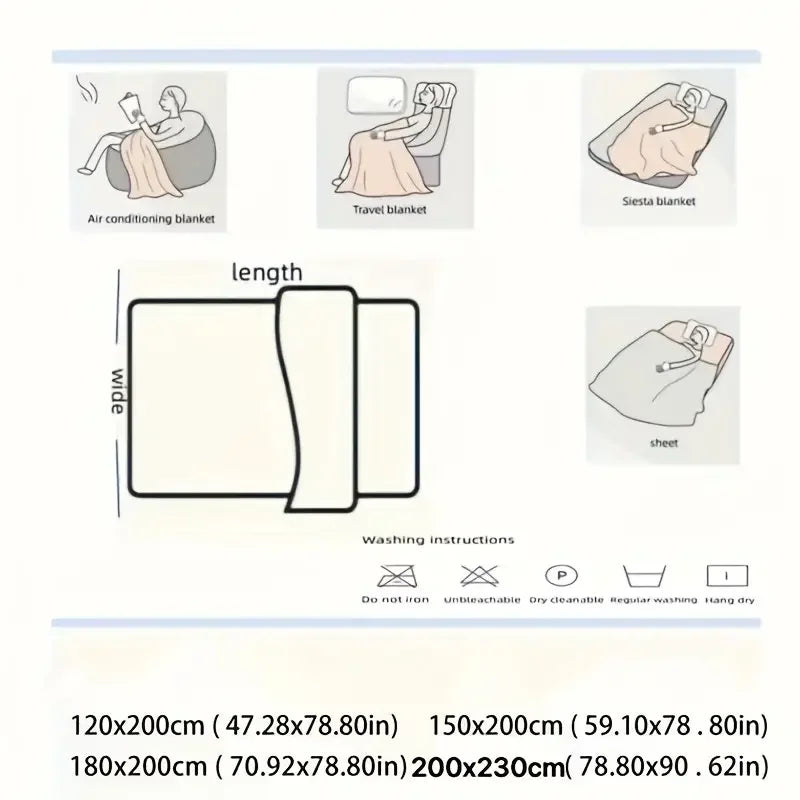 Light luxury Solid Color Multifunctional Rabbit Velvet Blanket Winter Thick Warm Flannel Blanket