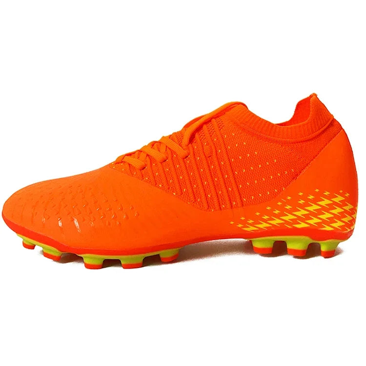 Men's football shoes with long spikes and anti slip turf for indoor training and sports. Five person football shoes for professi