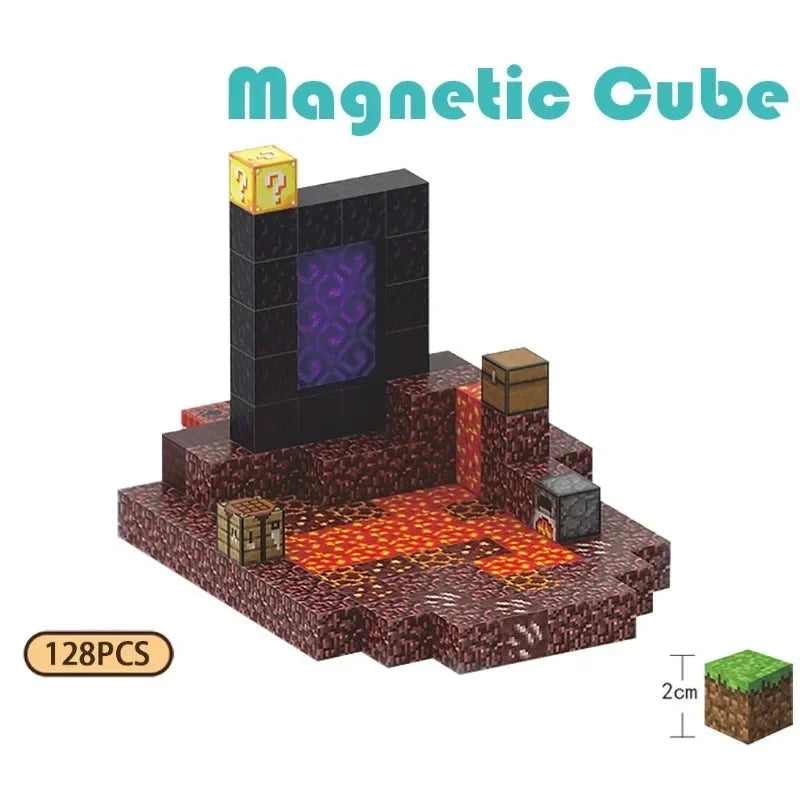 Nether Portal With Nether Platform Magnetic Building Blocks
