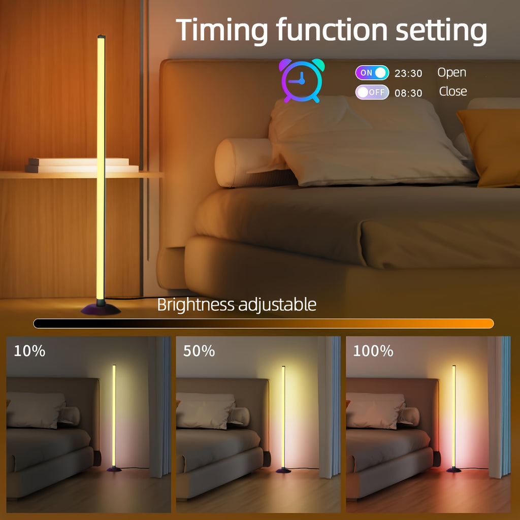 AuraShift RGB Smart Floor Lamp – 16M Colors, Music Sync, App & Remote Control, 68 Lighting Scenes for Home & Party