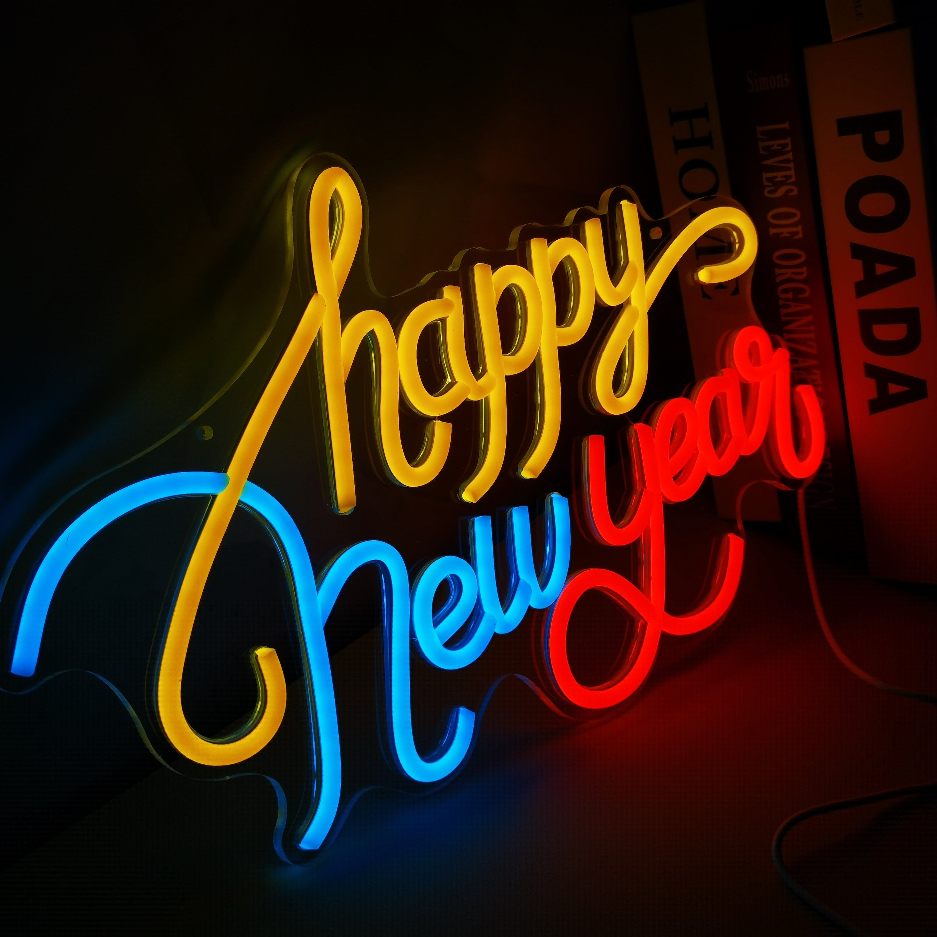 Happy New Year Neon LED Sign – Festive Wall Décor for Home, Bar & Party