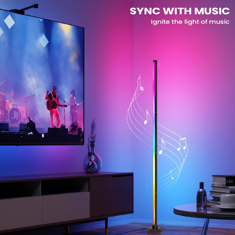 AuraShift RGB Smart Floor Lamp – 16M Colors, Music Sync, App & Remote Control, 68 Lighting Scenes for Home & Party